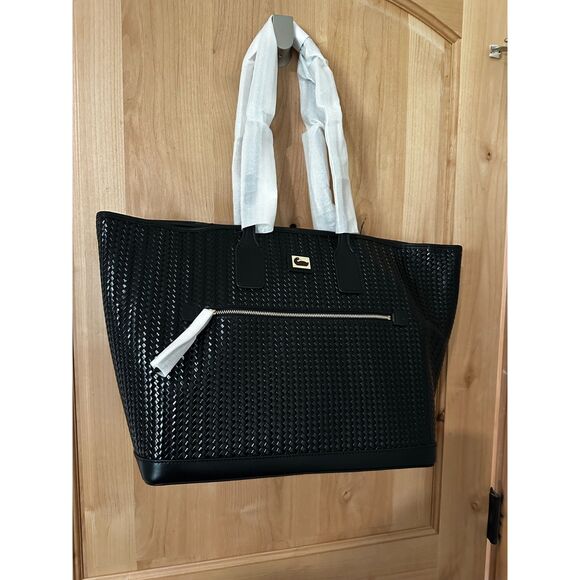 Dooney & Bourke Camden Woven Embossed Large Tote in Black NWT - Picture 1 of 6